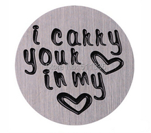 20 unids/lote DIY "I Carry Your Heart In My Heart", placas de ventana flotantes redondas de acero inoxidable para medallón flotante 2024 - compra barato