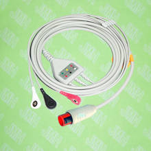 Compatible with 8pin Bionet BM3 ECG Machine the one-piece 3 lead cable and snap leadwire,IEC or AHA. 2024 - buy cheap