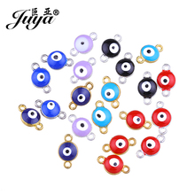 JUYA Evil Eye Connector Charms Supplier 7mm 15pcs Turkey Eye Pendant for Bracelet Necklace Connectors for Jewelry Making AE0050 2024 - buy cheap
