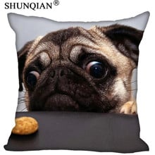 Funda de cojín personalizada para Pug Dog, cubierta de almohada cuadrada con cremallera (dos lados), imprime tus fotos, fundas para almohada geniales 2024 - compra barato