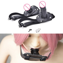 Fetish Bondage Open Mouth Bite Silicone Penis Plug Dildo Mouth Gag Adult Sex Toys Products For Woman Couples Sex Slave Game 2024 - buy cheap
