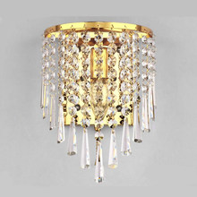 Luminária led de cristal para parede, lustre moderno de aço inoxidável para sala de estar, quarto, iluminação 2024 - compre barato