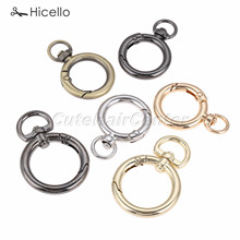 Anillo de resorte de Metal de 19mm y 25mm, gancho a presión, hebilla de bolso redondo, llavero de gatillo, bricolaje, oro, plata, bronce, negro, hiello, 1 ud. 2024 - compra barato