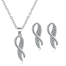 New Summer Arrival Creative Design Fashion Crystal Jewelry Sets For Women Elegant Exquisite Silver Color Necklace Earrings Set 2024 - buy cheap