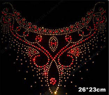 2pc/lo Neckline rhinestones patch red hot fix rhinestone rhinestones fix iron on crystal transfers design for sweater 2024 - buy cheap