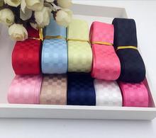 5 yards  25MM polyester lattice with Korean ribbon 2.5cm double face Satin grid strip with DIY material 2024 - buy cheap