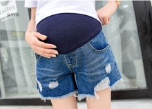 Summer Fashion Maternity Belly Shorts Stylish Ripped Hole Denim Shorts Clothes for Pregnant Women Hot Pregnancy Bottoms 2024 - buy cheap