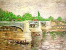 Vincent Van Gogh paintings of The Seine with the Pont de Clichy 2 modern art High quality Hand painted 2024 - buy cheap