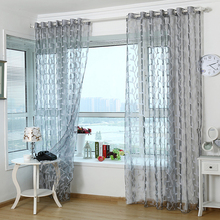 3d tulle sheer curtains for living room light grey leaves window curtain valance elegant living room curtains bedroom luxurious 2024 - buy cheap