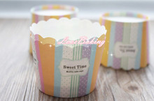 Frete grátis mini copos para bolo listras multicoloridas para muffin copo, porta cupcakes barato suprimentos 2024 - compre barato