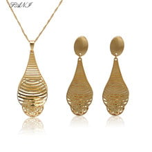 Fani Romantic Brand Style Crystal Earrings Necklace Set Gold Color Chain Jewelry Sets Wholesale Wedding Jewelry customer design 2024 - buy cheap