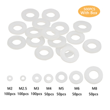 500Pcs Nylon Washer M2/2.5/3/4/5/6/8 White Plastic  Flat Spacer Washer Seals Gasket Assorted Kit 2024 - buy cheap
