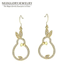 Neoglory Czech Rhinestone Gourd Dangle Drop Earrings For Women Girls 2020 New Birthstone Gifts Fashion Jewelry 2024 - buy cheap