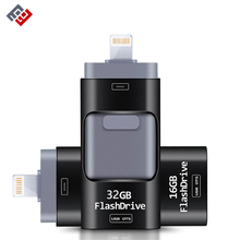 Освещение USB флэш-накопитель 16 ГБ 32 ГБ 64 Гб 128 ГБ для iOS и USB 3,0 для iPhone U диск для ПК планшет OTG флешка 2024 - купить недорого