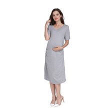 Solid Summer Pregnant Clothes Maternity Dresses Plus Size Pregnancy Dress Gravida Dresses Free Shipping S-XXL 2024 - buy cheap