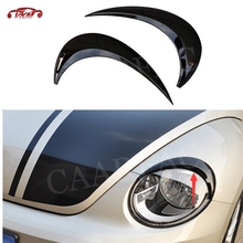 Frente farol pálpebras tampas para volkswagen vw beetle a5 2012-2018 abs cabeça lâmpada sobrancelhas cílios guarnição adesivos 2024 - compre barato