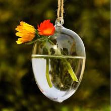 Прозрачный стеклянный в виде яйца подвесная Ваза Бутылка Террариум контейнер растительный цветок DIY Свадьба садовый декор 2024 - купить недорого