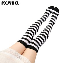 Women Sexy Striped Stockings For Halloween Thigh High Stocking Over the Knee Japanese Student Anime Cartoon Cosplay Long Socks 2024 - buy cheap