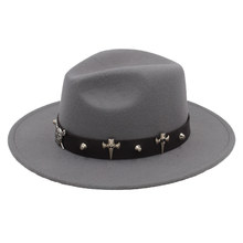 Chapéu tipo fedora, chapéu da moda para homens, de lã, preto, de aba larga, chapéu da igreja, dourado, jazz, steampunk, chapéu de pirata, tamanho 56-58cm 2024 - compre barato