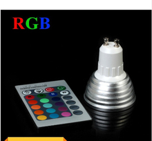 Wholesale 3W RGB LED Spotlight GU10 E27//E14/MR16 16 colour High Tech LED Lamp Spot light + IR remote control Free shipping 2024 - buy cheap