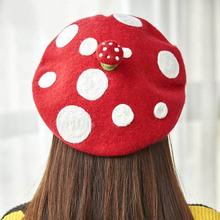 Original Cute mushroom handmade wool felt Berets creative painter hat birthday gift hat 2024 - buy cheap