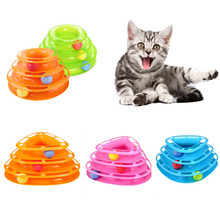 Divertido juguete para gatos Bola de pista Torre gatito gato interactivo juguete de inteligencia garantizada, juguete rodante pelota disco suministro para gato 2024 - compra barato