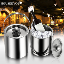 2L/3L Bilayer Stainless Steel Insulation Ice Bucket Wine Cold Barrel Wine Utensils Ice Buckets with Lid and Portable Handle 2024 - buy cheap