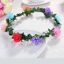 1pc nova noiva boêmia flor bandana festival casamento floral garland headdress meninas bandana acessórios para o cabelo feminino 2024 - compre barato