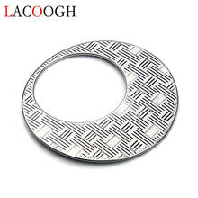 Lacoogh Carved 5pcs/lot Silver Color Round Charms Pendants Stainless Steel Pendants for DIY Necklaces Making Jewelry Findings 2024 - buy cheap