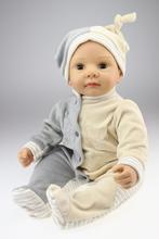 22inch Silicone Reborn Doll Gentl Boy Baby Doll Kids Playmate Gift for Girls New Year Toys Soft Body Boneca Bebe Reborn 2024 - buy cheap