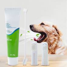 Dog toothbrush toothpaste set Natural non-toxic formula Mild dispel tartar Fresh breath Teeth Cleaning Tools oral care for pet 2024 - buy cheap