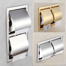 Soporte de pared de acero inoxidable para papel higiénico, portarrollos cromados y dorados para papel higiénico 2024 - compra barato