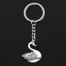 New Keychain 32x27mm Swan Pendants DIY Men Car Key Chain Ring Holder Keyring Souvenir Jewelry Gift 2024 - buy cheap