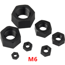 500pcs Metric Threaded M6 Black Nylon Hex Nut Hexagon Plastic Nuts NL66 2024 - buy cheap