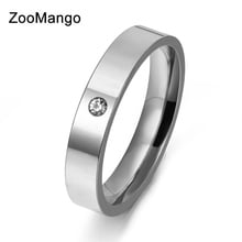 ZooMango Luxury CZ Crystal Rhinestone Finger Ring 316L Stainless Steel Wedding Rings For Women Female Engagement Jewelry ZR17153 2024 - buy cheap