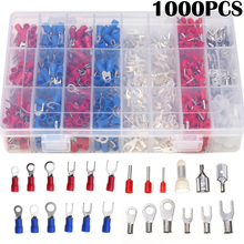 1000Pcs Electrical Cable Wire Crimp Terminals Wire Connector Kit Cord Pin End Connectors Insulated Spade Fork Ring Assorted Set 2024 - buy cheap