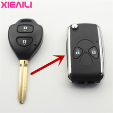 XIEAILI 10Pcs 2Button Modified Flip Folding Remote Key Case Shell For Toyota Avensis/Avalon/Reiz/Corolla Uncut Key Fob Case S12 2024 - buy cheap