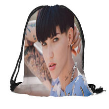 Custom Ruby Rose Drawstring Backpack Silk Soft Bag Large Sapacity More Size Custom You Image 2024 - buy cheap