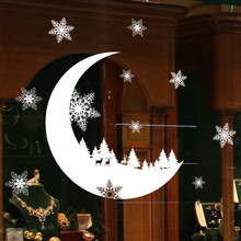 Pegatinas de cristal para ventana de Navidad, pegatinas decorativas para el hogar, decoración de dormitorio, Mes de nieve, centro comercial 2024 - compra barato