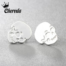 Chereda Silver Gold Color Stud Earring Unique Fashion Men Male Jewelry Simple Shantou Skeleton Accessories Party Bar Gift 2024 - buy cheap