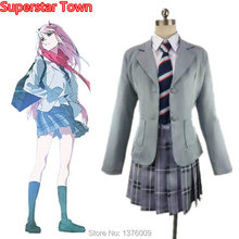 DARLING in the FRANXX Cosplay Suit Code 002 Zero Two Halloween Party Stage Costume Japan Anime High School Uniform 5pcs set 2024 - buy cheap