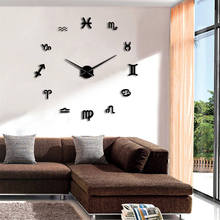 12 Astrology Symbols Art Wall Decor Clock DIY 3D Mirror Wall Clock Modern Design Large Number Clock For Living Room 2024 - buy cheap