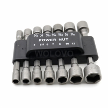 14PCS Power Nut Driver Drill Bit Set Metric Socket Wrench Screw 1/4 Hex Shank Tool Drill Bit Adapter 2024 - buy cheap