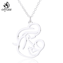 Oly2u Women Necklace Choker Stainless Steel Long Necklaces Family Mum Baby Pendant Female Necklaces collier femme collares 2024 - buy cheap