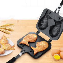 Assadeira japonesa de waffle em forma de peixe, aparelho para assar panquecas, 2 ferramentas de aço inoxidável caseira # g4 2024 - compre barato