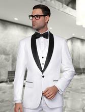 2015 New Arrival White Tuxedos Black Shawl lapel Wedding suits Cheap Groom Suits Best men suits ( jacket+Pants+vest+tie) 2024 - buy cheap