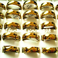 wholesale bulk lots 50pcs gold band stainless steel rings 6mm width 2024 - buy cheap
