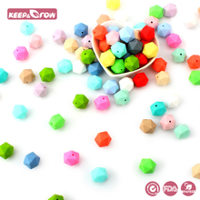 Keep&Grow 500Pcs 14mm Icosahedron Silicone Beads BPA Free Baby Teething Toys Food Grade Silicone Beads Pacifier Chain Pendant 2024 - buy cheap