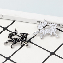 New cartoon fox skeleton brooch alloy badge bag hat brooch men Enamel brooch creative gifts ladies clothes jewelry 2024 - buy cheap