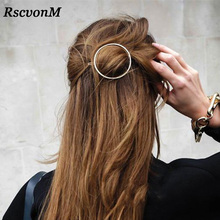 Top quality Gold Silver Color Metal Triangle Hairpin Girls' Hair Clips Women Fashion Hair Accessories Circle Hair Clips Hairpins 2024 - buy cheap